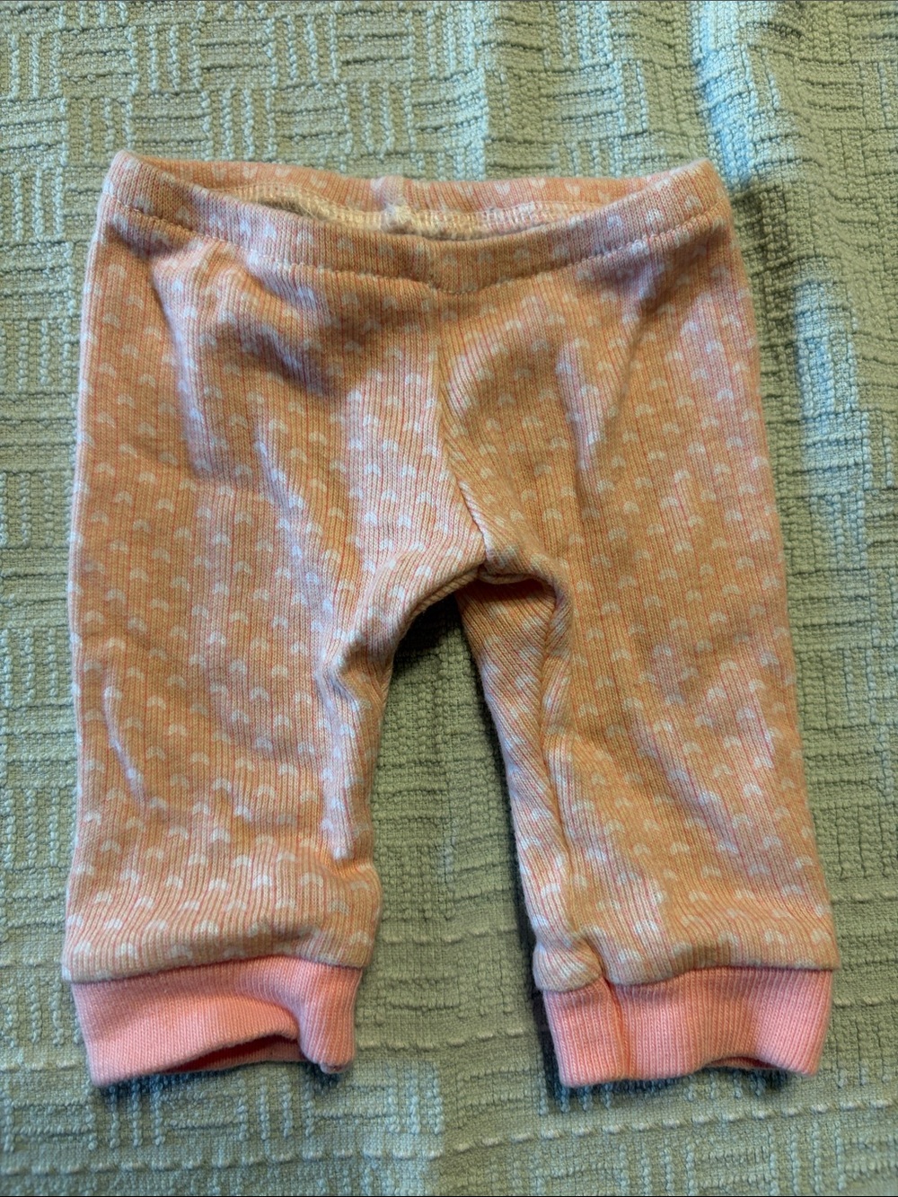 American Girl Bitty Baby Pink Heart Print Knit Leggings